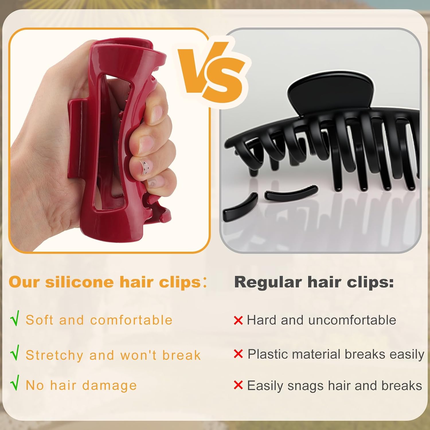 SILICONE HAIR CLAMP