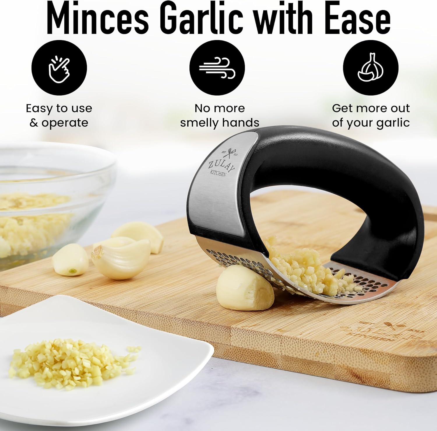 STAINLESS STEEL GARLIC PRESSER