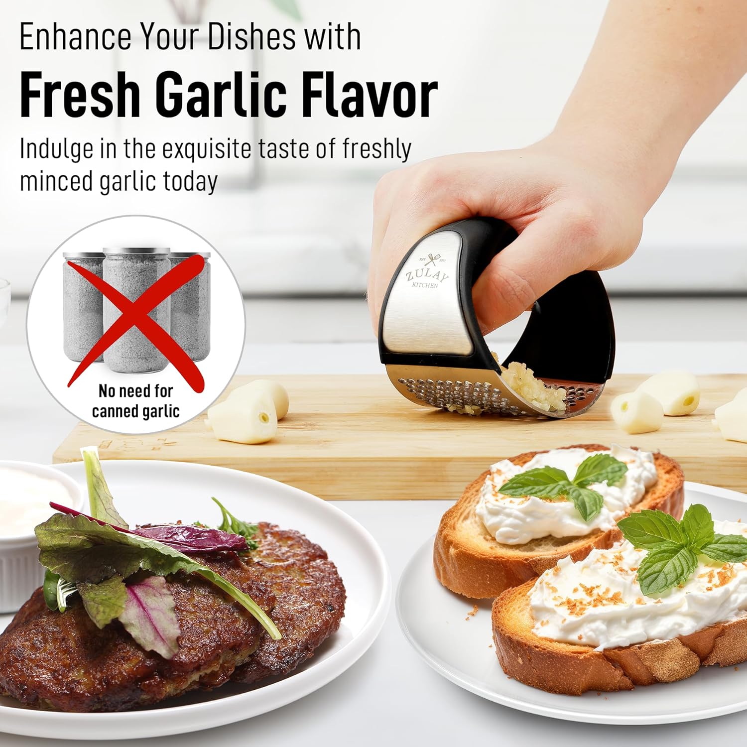 STAINLESS STEEL GARLIC PRESSER